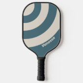 Retro Storm Drie Cirkel Streep met Naam Pickleball Paddle (Achterkant)