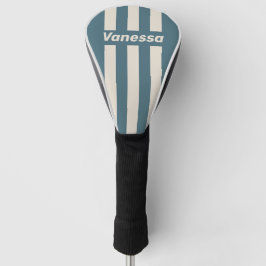 Retro Storm Drie Pin Strepen met Naam Golfheadcover