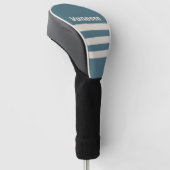 Retro Storm Drie Strepen met Naam Golfheadcover (Schuin)