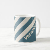 Retro Storm Drie Strepen met Naam Koffiemok (Voorkant rechts)