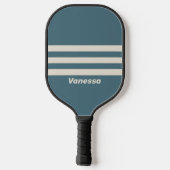 Retro Storm Drie Strepen met Naam Pickleball Paddle (Achterkant)