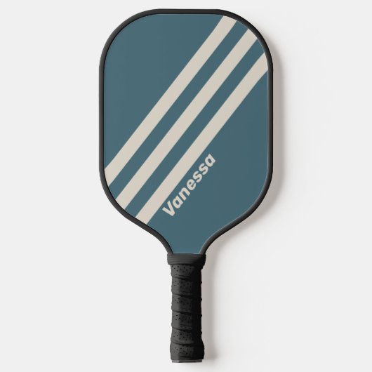 Retro Storm Drie strepen met naam Pickleball Paddle (Voorkant)