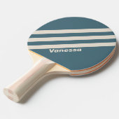 Retro Storm Drie strepen met naam Tafeltennisbatje (Voorkant Gekanteld)