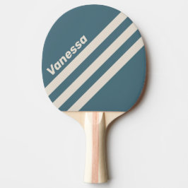 Retro Storm Driehoekige Strepen met Naam Tafeltennisbatje