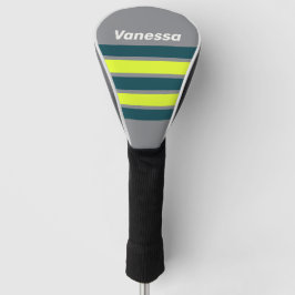 Retro Storm Wolkengroep Over Strepen met Naam Golfheadcover