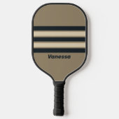 Retro Stormachtige Woestijn Drie Dwars Strepen met Pickleball Paddle (Achterkant)