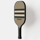 Retro Stormachtige Woestijn Drie Dwars Strepen met Pickleball Paddle (Links)