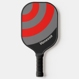 Retro Stormige Lucht Cirkel Streep met Naam Pickleball Paddle