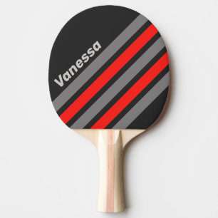 Retro Stormige Lucht Schuin Strepen met Naam Tafeltennisbatje