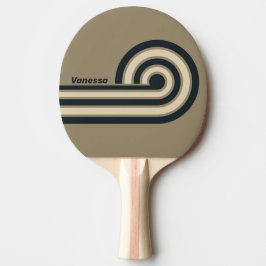 Retro Stormy Desert Curl Strepen met Naam Tafeltennisbatje