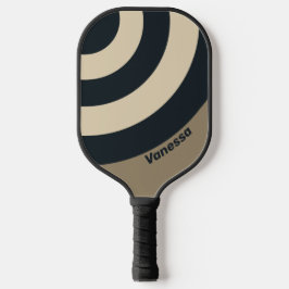 Retro Stormy Desert Drie Cirkel Streep met Naam Pickleball Paddle