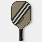Retro Stormy Desert Drie Strepen met Naam Pickleball Paddle (Achterkant)