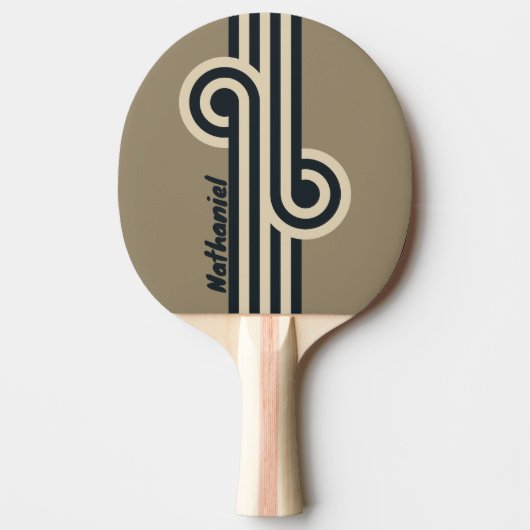 Retro Stormy Desert Loop met naam Tafeltennisbatje (Voorkant)
