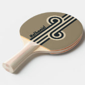 Retro Stormy Desert Loop met naam Tafeltennisbatje (Voorkant Gekanteld)