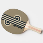 Retro Stormy Desert Loop met naam Tafeltennisbatje (Zijkant)