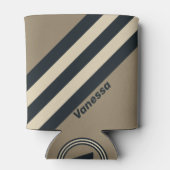 Retro Stormy Desert Three Stripes met naam Blikjeskoeler (Achterkant)