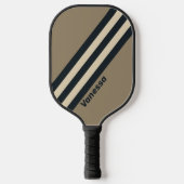 Retro Stormy Desert Three Stripes met naam Pickleball Paddle (Voorkant)