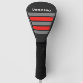 Retro Stormy Sky Across Striping met Naam Golfheadcover
