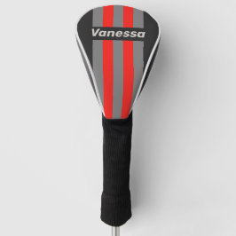 Retro Stormy Sky Pin Strepen met Naam Golfheadcover
