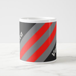Retro Stormy Sky Strepen met Naam Grote Koffiekop