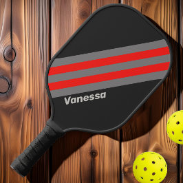 Retro Stormy Sky Strepen met Naam Pickleball Paddle