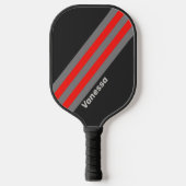 Retro Stormy Sky Strepen met Naam Pickleball Paddle (Voorkant)