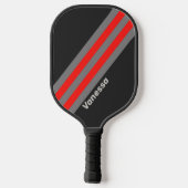 Retro Stormy Sky Strepen met Naam Pickleball Paddle (Achterkant)
