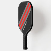 Retro Stormy Sky Strepen met Naam Pickleball Paddle (Links)