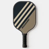 Retro Stormy Woestijn Strepen met Naam Pickleball Paddle (Voorkant)
