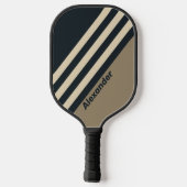 Retro Stormy Woestijn Strepen met Naam Pickleball Paddle (Achterkant)