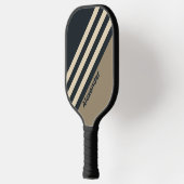 Retro Stormy Woestijn Strepen met Naam Pickleball Paddle (Links)
