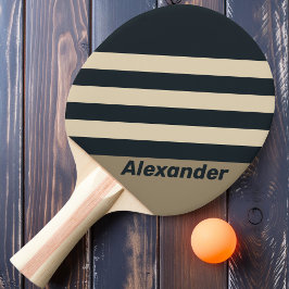 Retro Stormy Woestijn Strepen met Naam Tafeltennisbatje