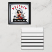 Retro Stout en ik weet het Kerstmis Pin-up Notitiekaartje (Voorkant / Achterkant)