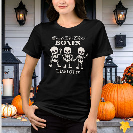 Retro Stout tot op het Bot Griezelfeest Halloween Tri-Blend Shirt