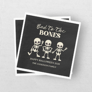 Retro Stout tot op het Bot Griezelige Halloween Servet