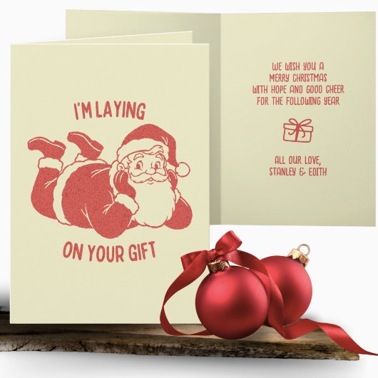 Retro Stoute Kerstman Grappige Grove Kerst Kaart