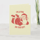 Retro Stoute Kerstman Grappige Grove Kerst Kaart (Voorkant)