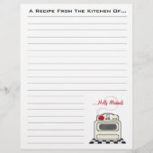 Retro Stove Red Kitchen Recippapier (Voorkant)