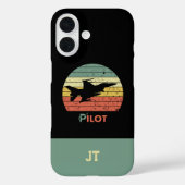 Retro-straaljager Piloot Monogram Case-Mate iPhone Case (Achterkant)