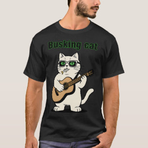 Retro Straatmuziek Kat T-shirt