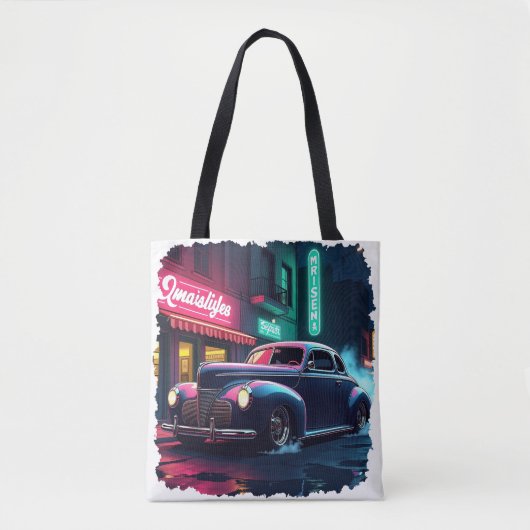 Retro-straatscènekunst Tote Bag (Voorkant)