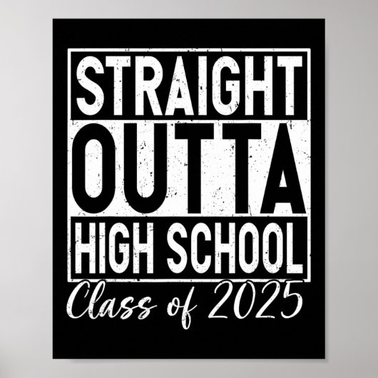 Retro Straight Outta High School Afstuderen CL van Poster (Voorkant)