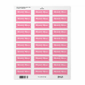 Retro strakke roze en rode retouradres etiket (Full Sheet)