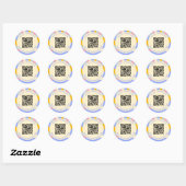 Retro  Stralen QR Code Abstract Bedrijf Ronde Sticker (Vel)