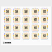 Retro  Stralen QR Code Abstract Bedrijf Vierkante Sticker (Vel)