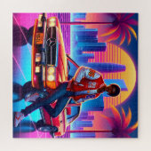 Retro straling: neon nostalgie legpuzzel (Horizontaal)