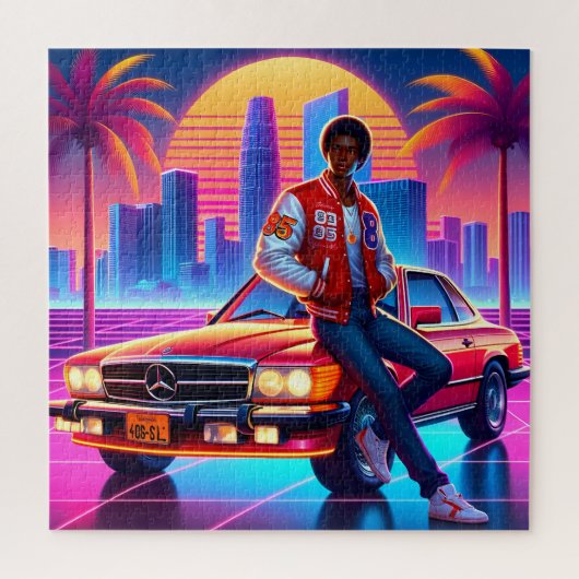 Retro straling: neon nostalgie legpuzzel (Verticaal)