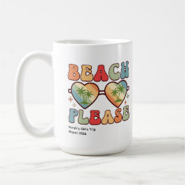 Retro Strand Alsjeblieft Zonsondergang Palmboom Zo Koffiemok