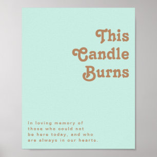 Retro Strand Aqua Deze Kaars Brand Poster