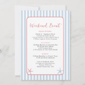 Retro strand Bruidsmeisje weekend schema Kaart (Achterkant)